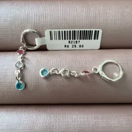 BRINCO ARGOLA TRES PEDRAS CL BRINCO ARGOLA TRES PEDRAS CL