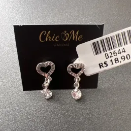 BRINCO CORAÇÃO TRAB PEDRA BRINCO CORAÇÃO TRAB PEDRA