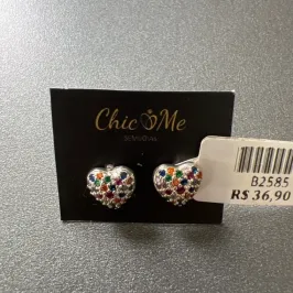 BRINCO CORAÇÃO ZIRC COLOR BRINCO CORAÇÃO ZIRC COLOR