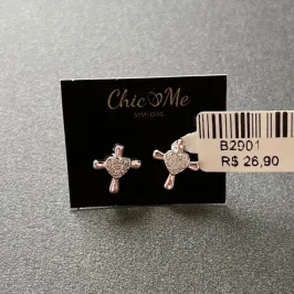 BRINCO CRUCIFIXO CORAÇÃO BRINCO CRUCIFIXO CORAÇÃO