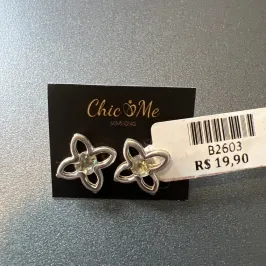 BRINCO FLOR PEDRA BRINCO FLOR PEDRA