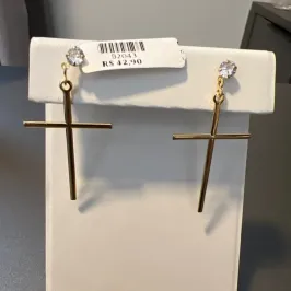 BRINCO MAXI PEDRA CRUCIFIXO LS BRINCO MAXI PEDRA CRUCIFIXO LS