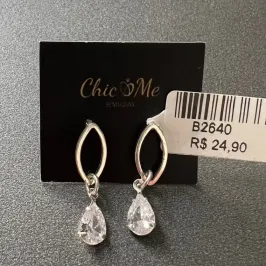 BRINCO NAVETES PEDRA BRINCO NAVETES PEDRA