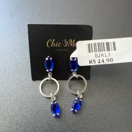 BRINCO PEDRA DOIS NAVETES BRINCO PEDRA DOIS NAVETES