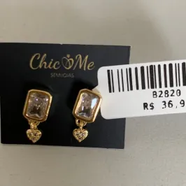 BRINCO PEDRA PINGENTE BRINCO PEDRA PINGENTE