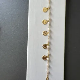 PULSEIRA PEROLAS MEDALHA PULSEIRA PEROLAS MEDALHA