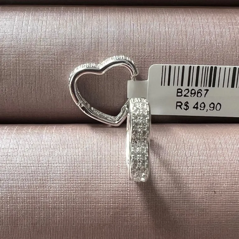 BRINCO ARGOLA CLICK CORAÇÃO BRINCO ARGOLA CLICK CORAÇÃO