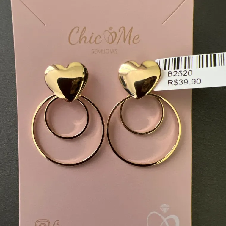 BRINCO BASE CORAÇÃO ARGOLAS BRINCO BASE CORAÇÃO ARGOLAS