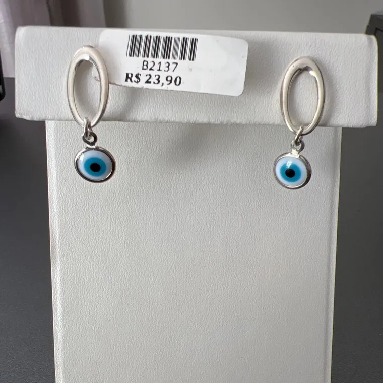 BRINCO BASE OVAL OLHO GREGO BRINCO BASE OVAL OLHO GREGO