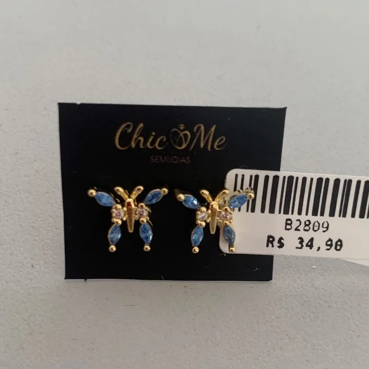 BRINCO BORBOLETA ZIRC BRINCO BORBOLETA ZIRC