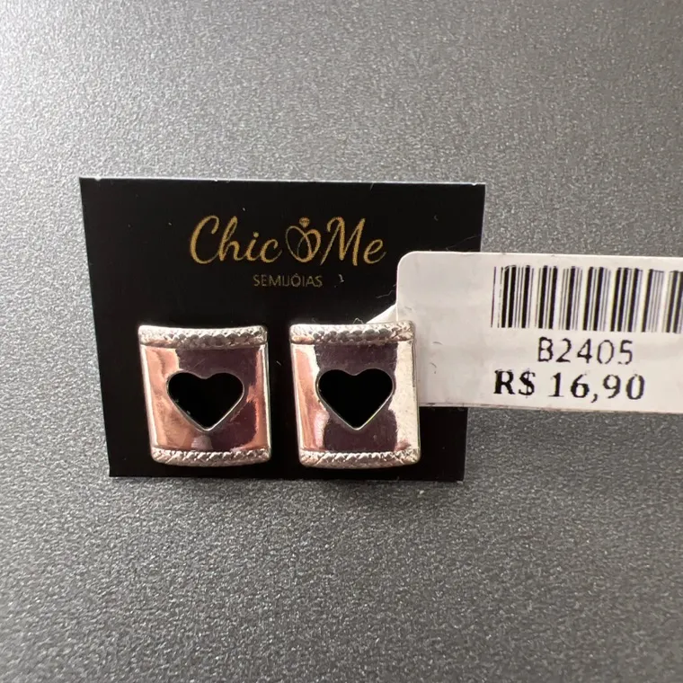 BRINCO CHAPA CORAÇÃO BRINCO CHAPA CORAÇÃO