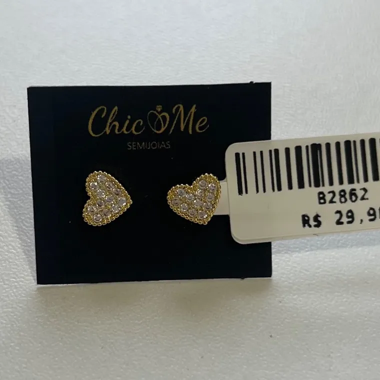 BRINCO CORAÇÃO ZIRCONIAS BRINCO CORAÇÃO ZIRCONIAS