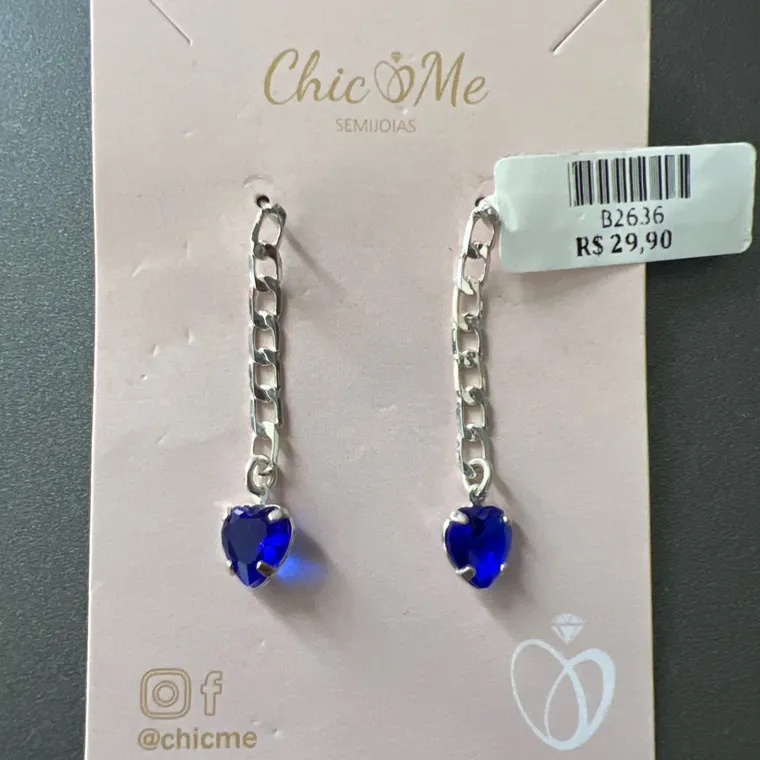 BRINCO CORRENE CORAÇÃO BRINCO CORRENE CORAÇÃO