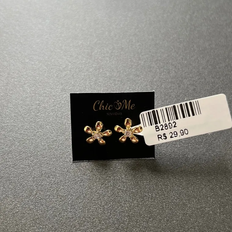 BRINCO FLOR ZIRCONIA BRINCO FLOR ZIRCONIA
