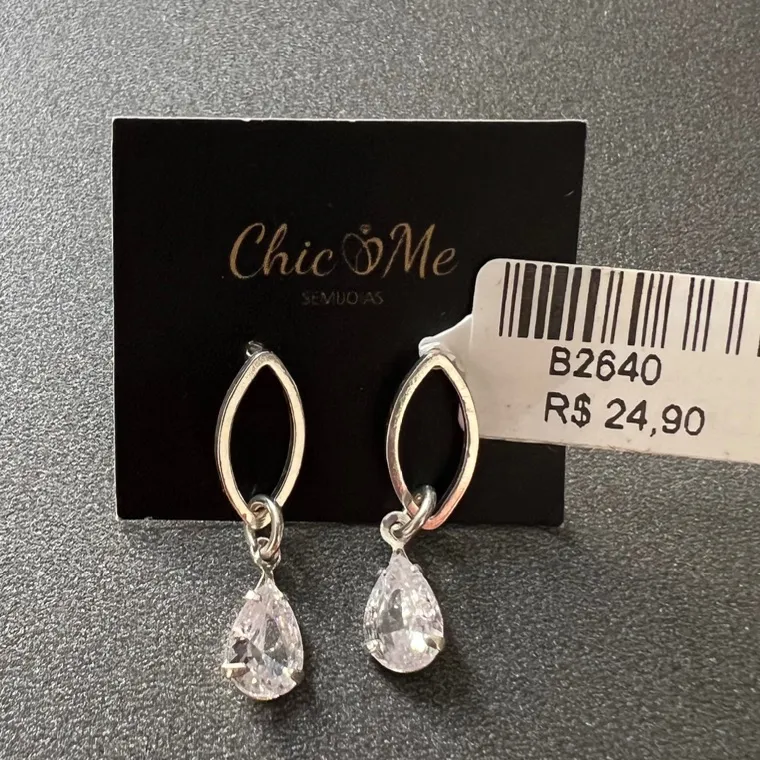 BRINCO NAVETES PEDRA BRINCO NAVETES PEDRA