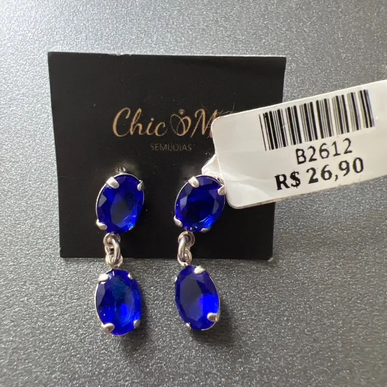 BRINCO  OVAL DUAS PEDRAS BRINCO  OVAL DUAS PEDRAS