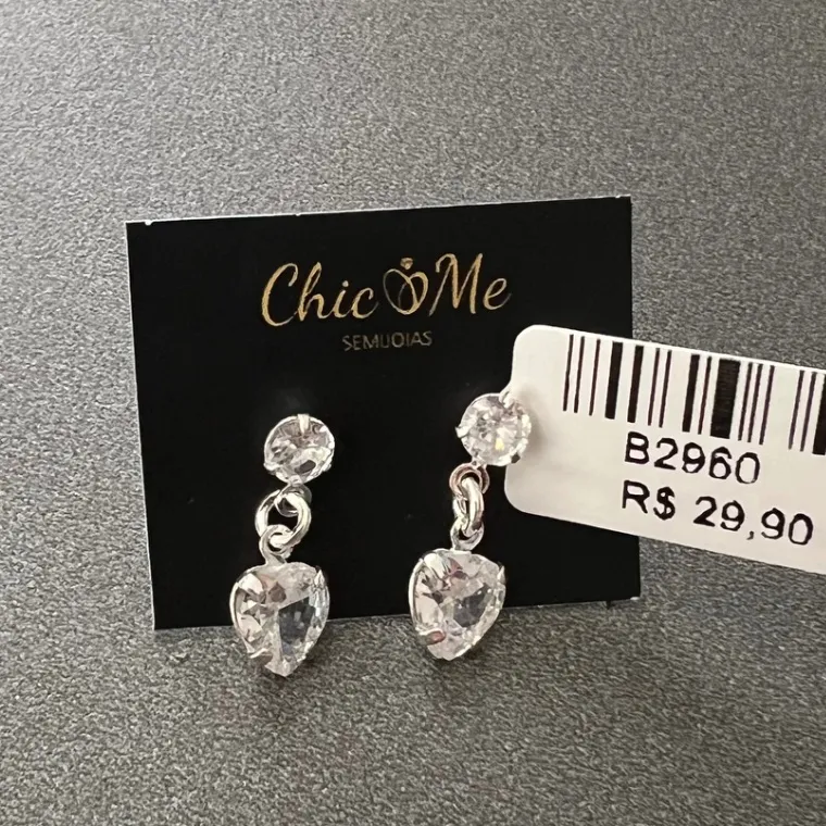 BRINCO PEDRA CORAÇÃO BRINCO PEDRA CORAÇÃO