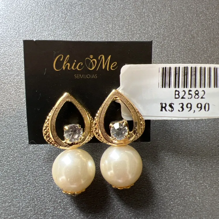 BRINCO PEROLA GOTA MAXI BRINCO PEROLA GOTA MAXI