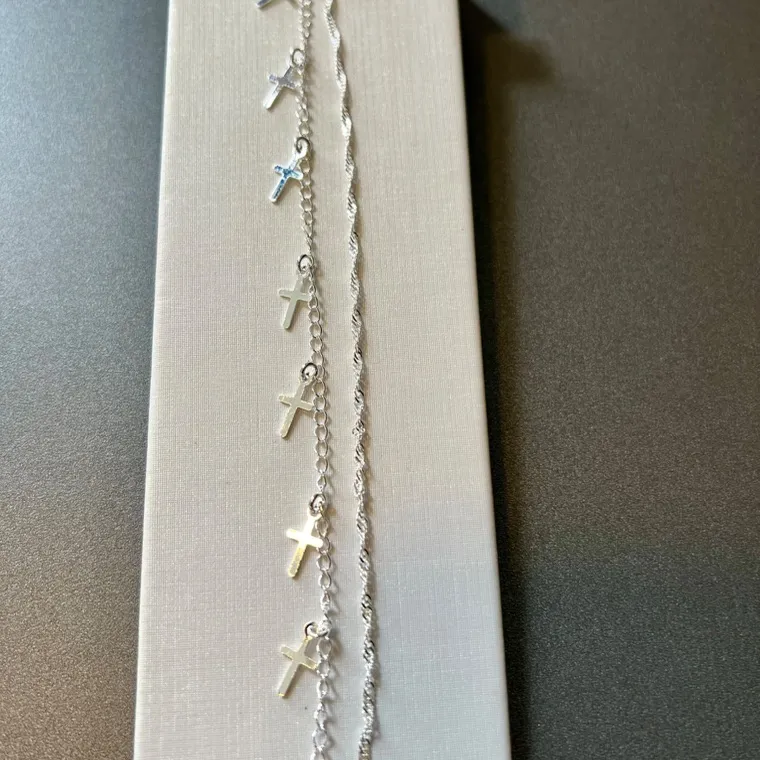 PULSEIRA DUPLA CRUCIFIXO