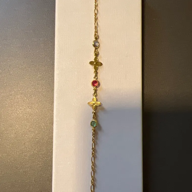 PULSEIRA FLORZINHA PEDRAS COLOR