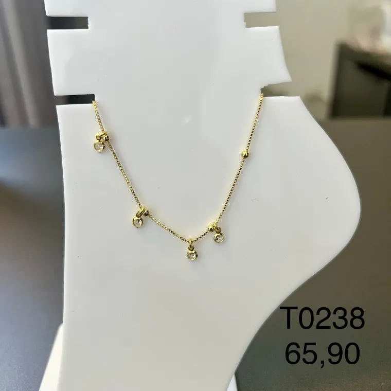 TORNOZELEIRA BOLINHAS PEDRA TORNOZELEIRA BOLINHAS PEDRA