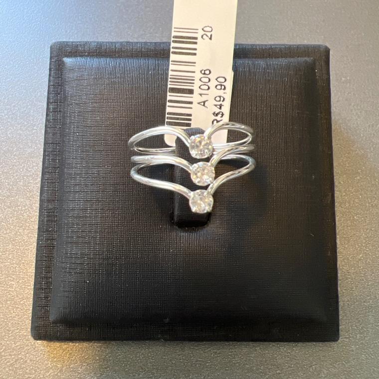 A1006 ANEL TRES FIOS PEDRA