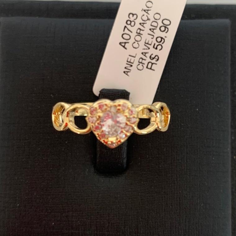 ANEL CORAÇÃO CRAVEJADO