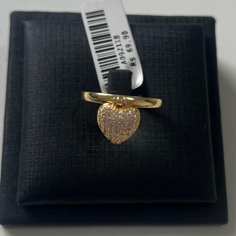 ANEL CORAÇÃO CRAVEJADO