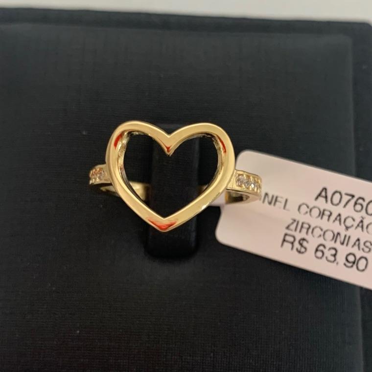 ANEL CORAÇÃO VAZ ZIRCONIAS