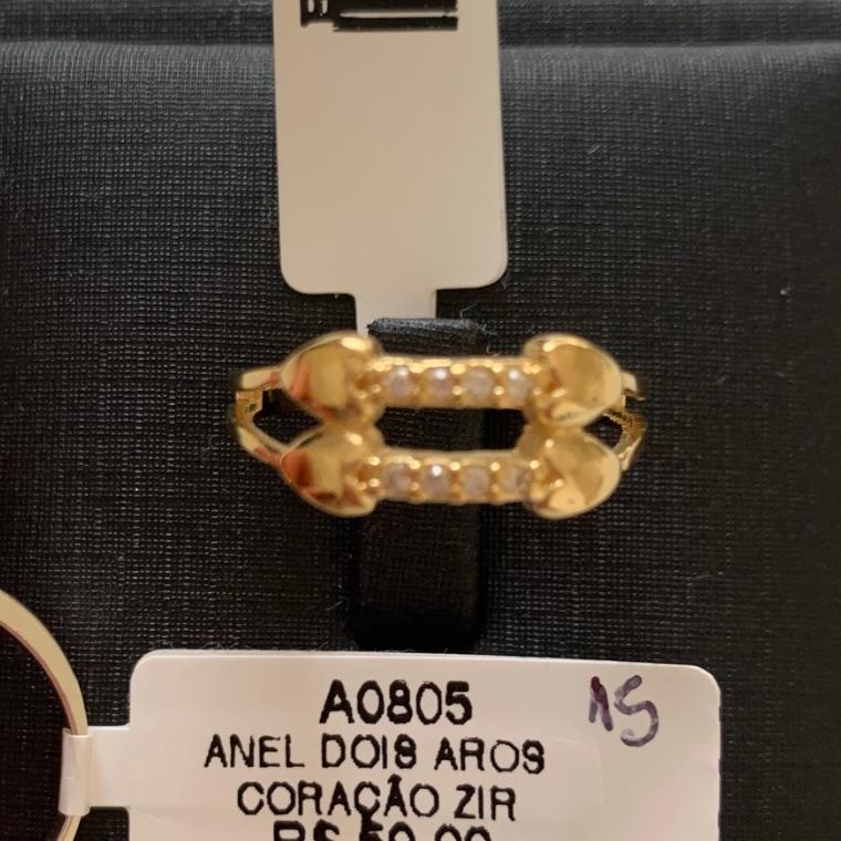ANEL DOIS AROS CORAÇÃO ZIR