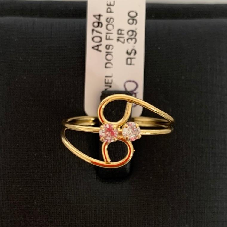 ANEL DOIS FIOS PEDRA ZIR