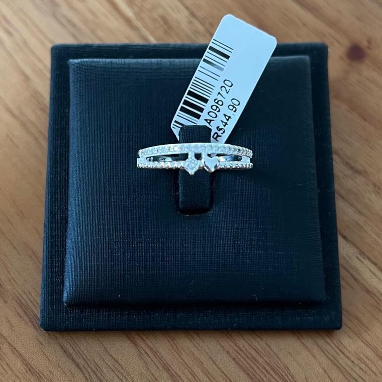 ANEL DUPLO CORAÇAO ZIRCONIAS