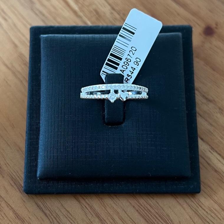 ANEL DUPLO CORAÇAO ZIRCONIAS