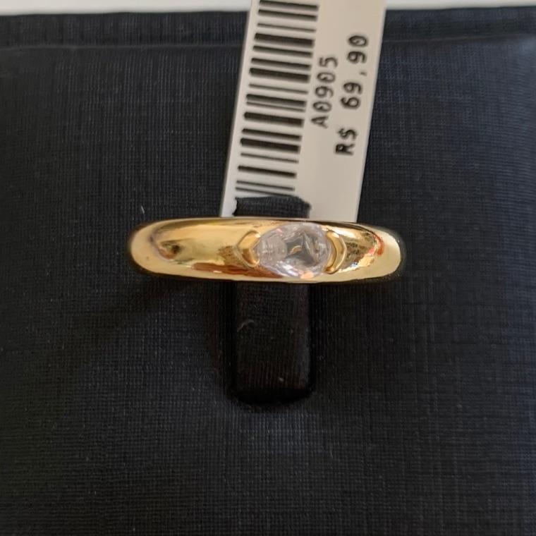 ANEL PEDRA ZIRCONIA [ T:14 - B:Ouro 18 k -  ]