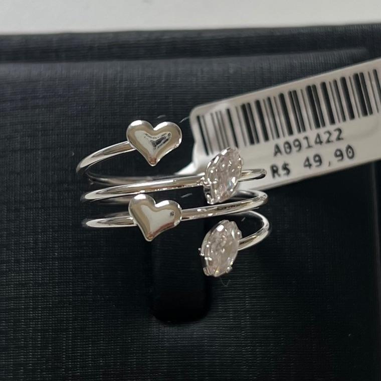 ANEL QUARTRO FIOS PEDRA [ T:20 - B:Prata -  ]