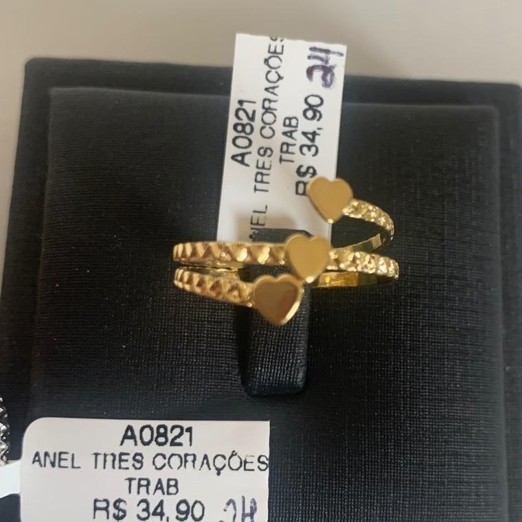 ANEL TRES CORAÇÕES TRAB
