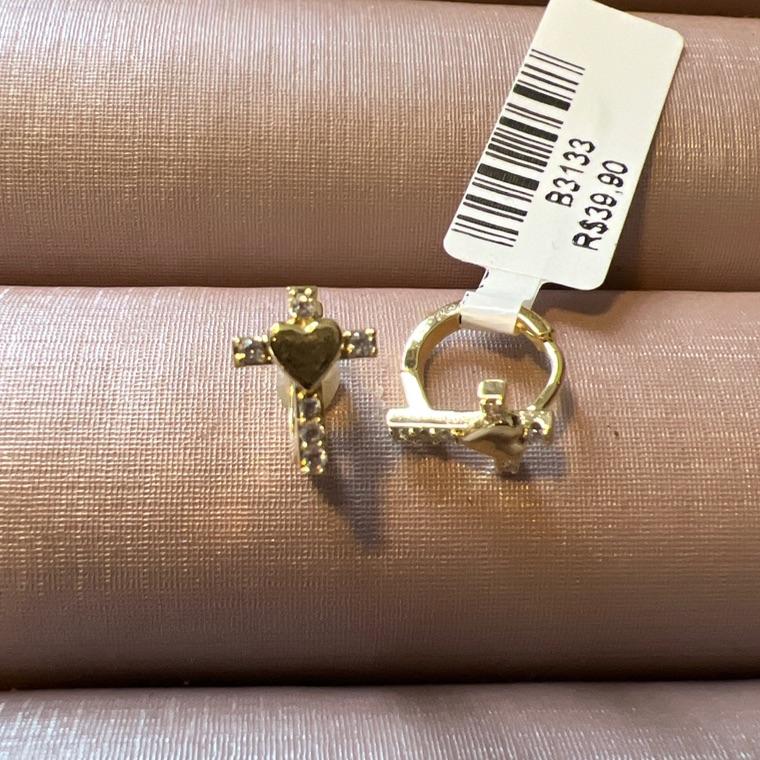 B3133 BRINCO ARGOLA CRUCIFIXO