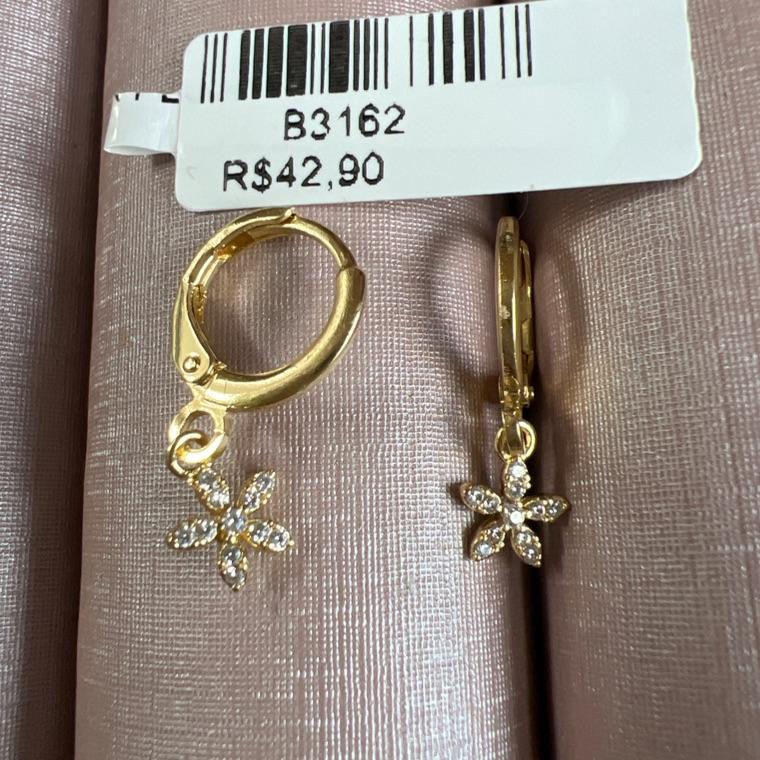 B3162 BRINCO ARGOLINHA FLOR