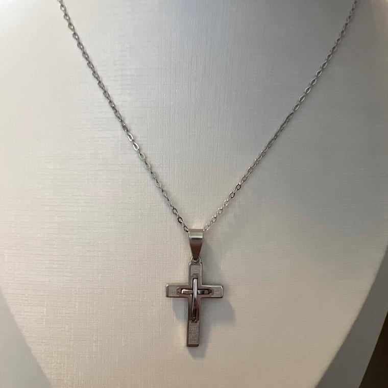 C1670 CORRENTRE MASCULINA CRUCIFIXO AÇO
