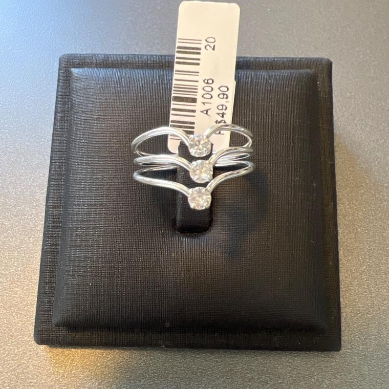 A1006 ANEL TRES FIOS PEDRA