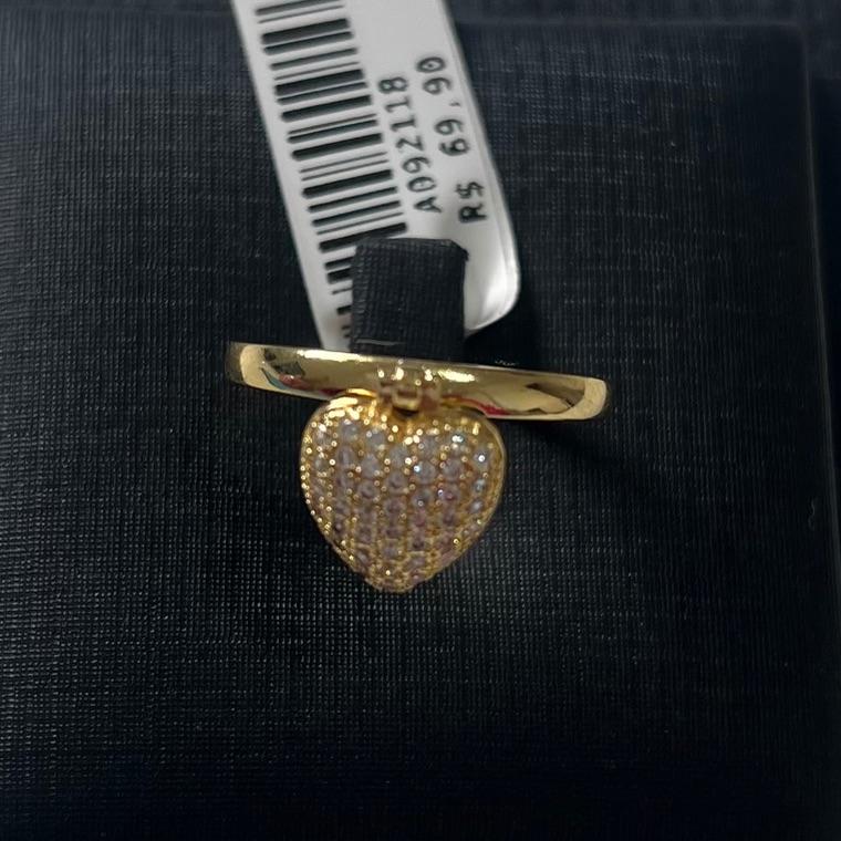 ANEL CORAÇÃO CRAVEJADO