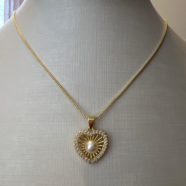 C1773 CORRENTE CORAÇÃO PEROLA