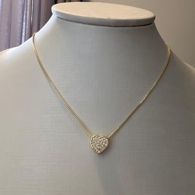 C1774 CORRENTE CORAÇÃO CRAVEJADO ZIRCONIAS