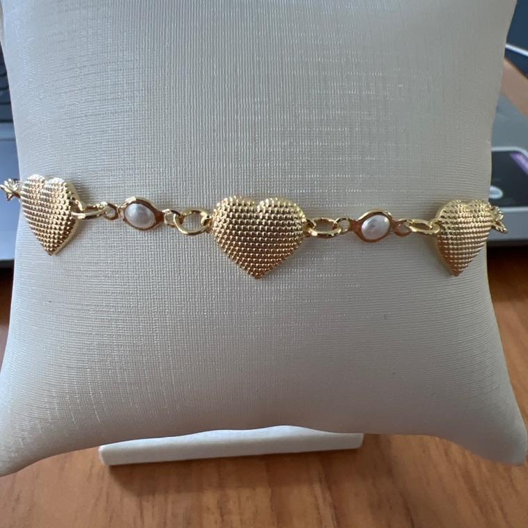 PULSEIRA CORAÇÕES CRAQ. PEROLAS