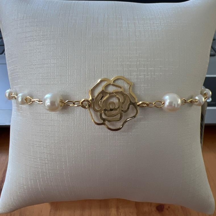 PULSEIRA FLOR PEROLAS