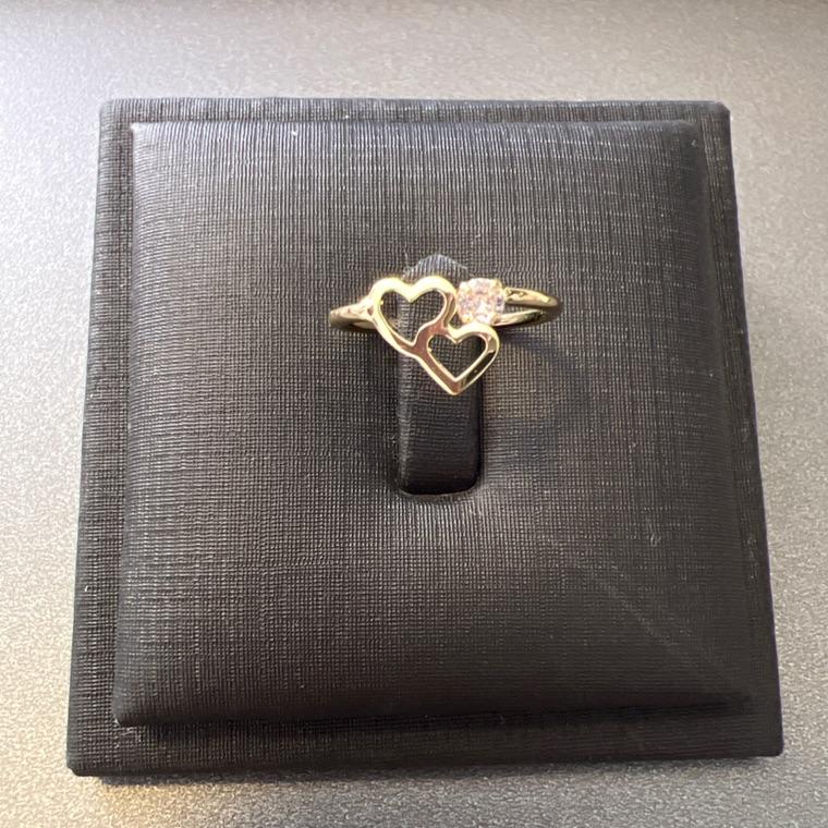 A1047 ANEL FALANGE CORAÇOES PEDRAA