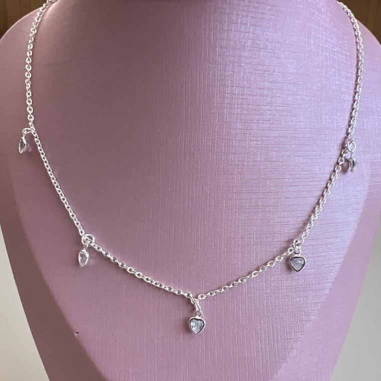 C1799 CHOKER CORAÇÕES ZIRCONIA