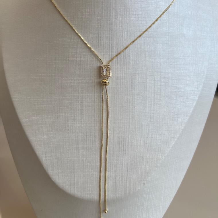 C1806 CORRENTE GRAVATINHA QUADRADO ZIRCONIA