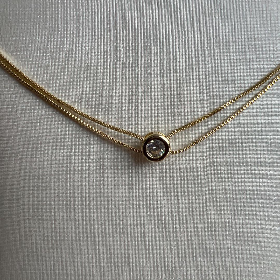 P1847 PULSEIRA DOIS FIOS PEDRA ZIRCONIA